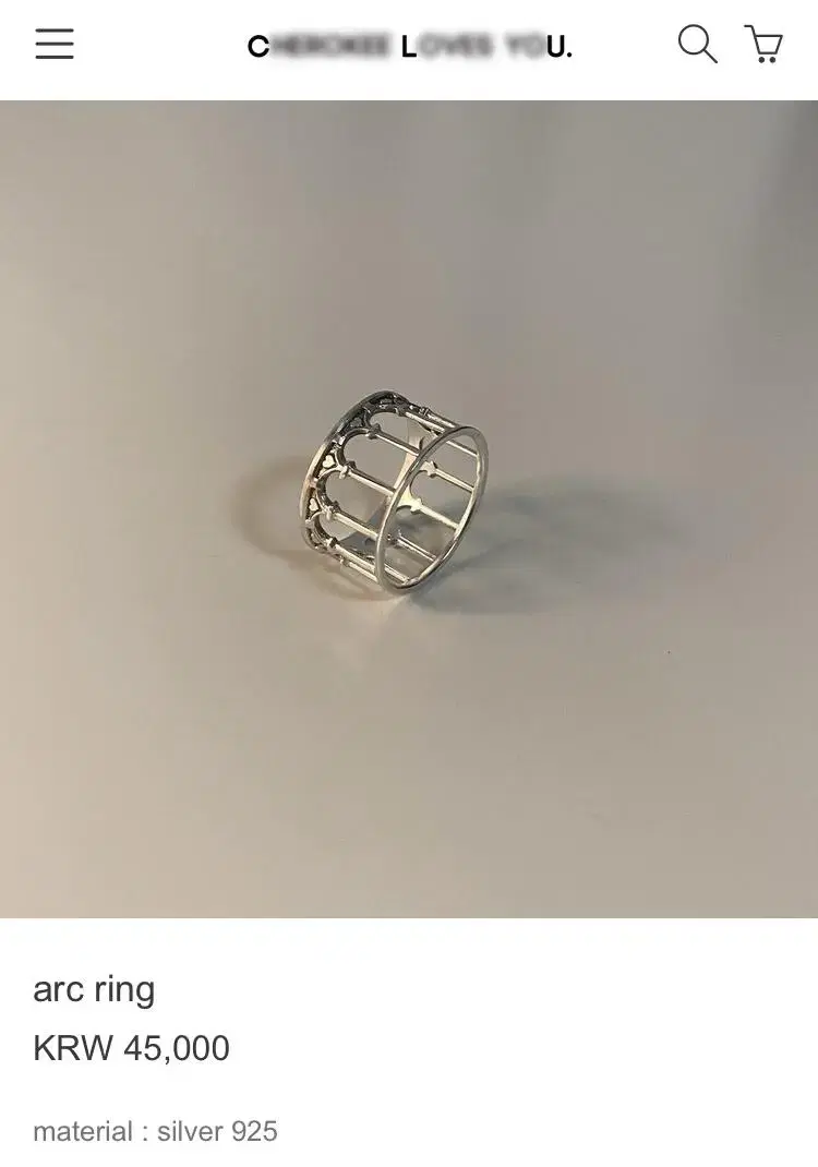 [택포] 체로키 아크링 CHRK arc ring 92.5 silver